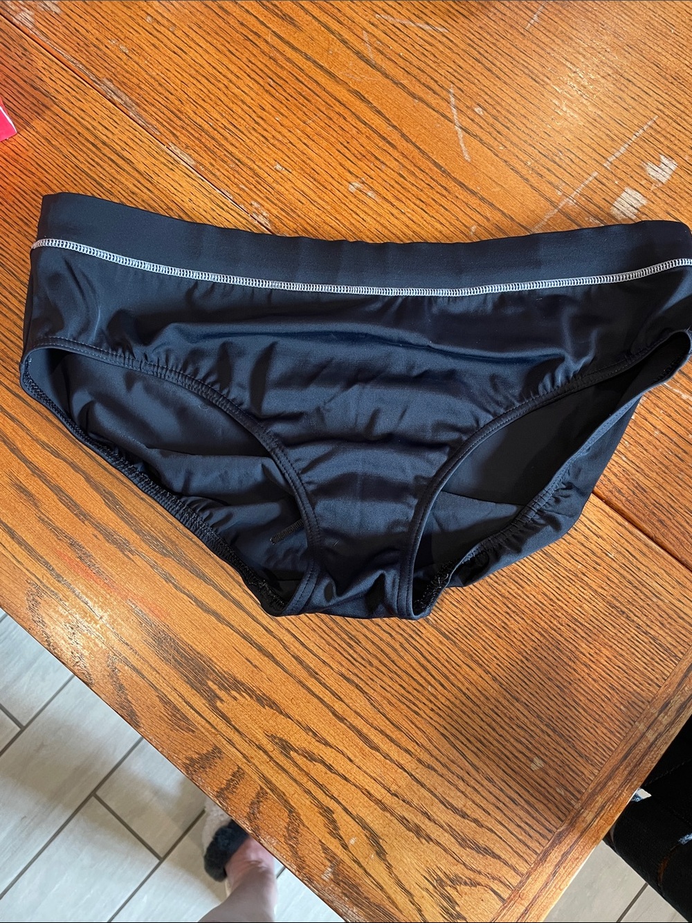 Lands' End Black Women's Bikini Bottom with Contrast Stitch
